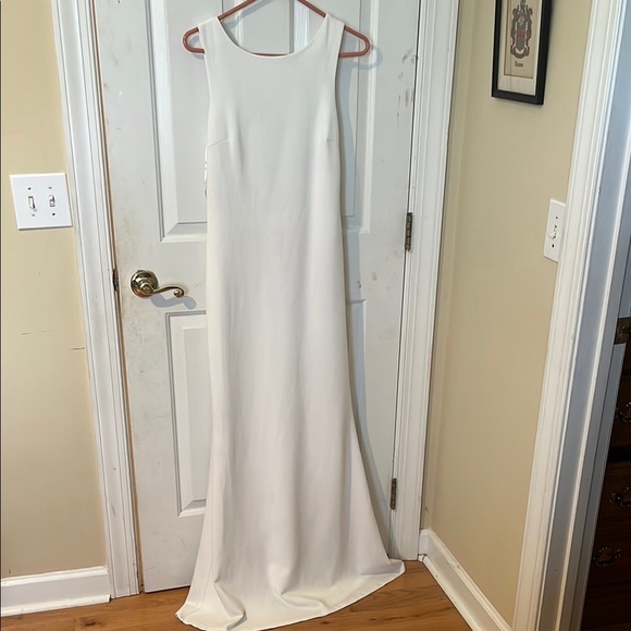 Lulus white Sleeveless Scoop Neck Maxi Gown size large - Picture 1 of 6